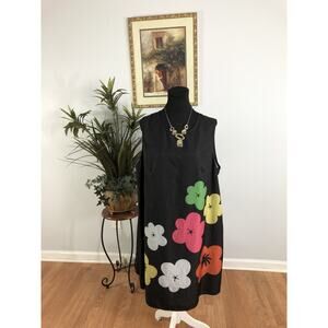 SHEIN Curve Woman Dress 3XL Sheath Sleeveless Boho Boxy Black Vacation Resort